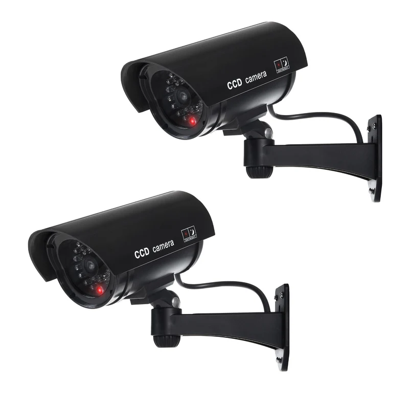 Dummy camera met knipperende LED IR1100 B IR voor buiten, zwart, 2 stuks