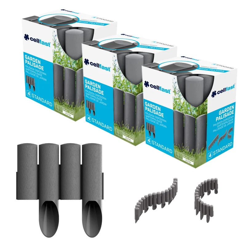 Cellfast tuinpalisade, houtlook, vorstbestendig, lengte 6,9 m, kleur grafiet, 34-044