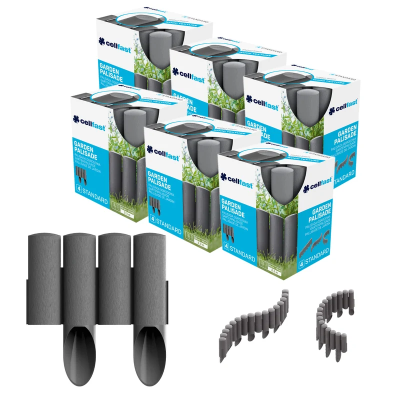 Cellfast tuinpalisade, houtlook, vorstbestendig, lengte 13,8 m, kleur grafiet, 34-044