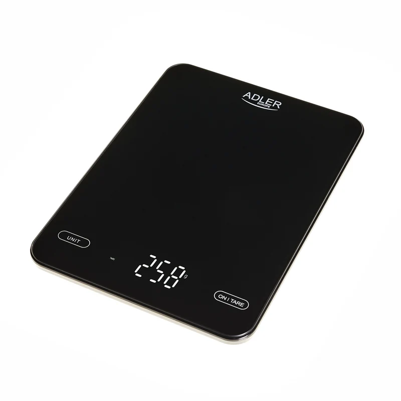 Keukenweegschaal, Adler, zwart 10 kg, oplaadbaar via USB, AD 3177