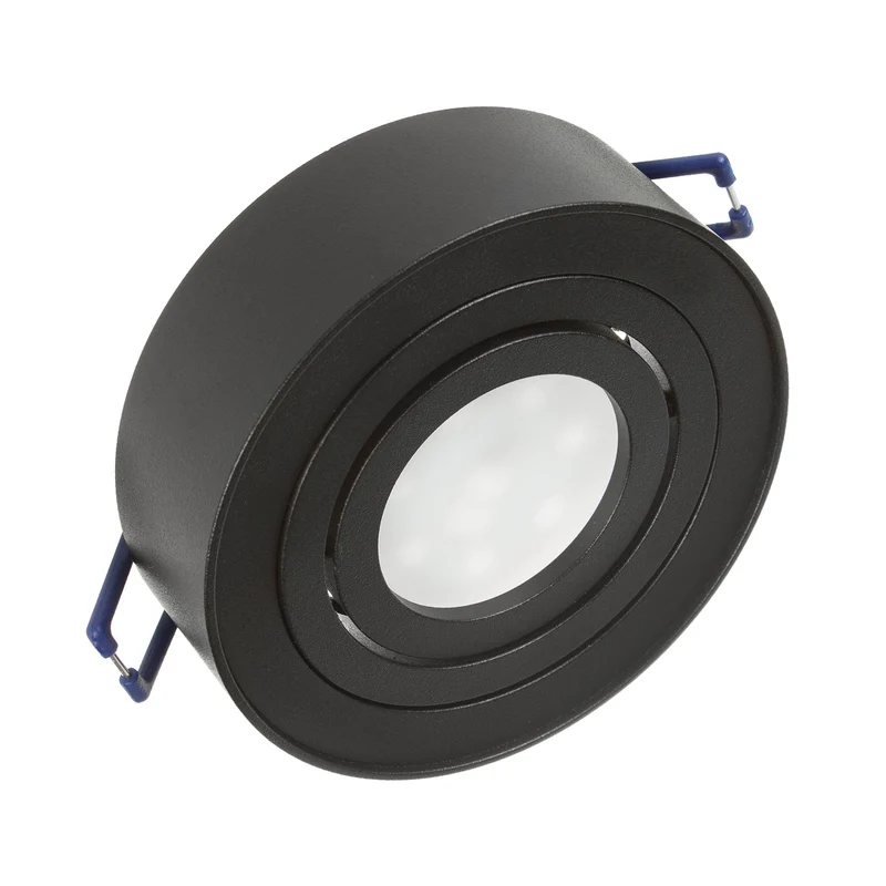 Maclean MCE462 B Plafonnier spot pour sources lumineuses MR16/GU10 noir 94x32mm rond aluminium