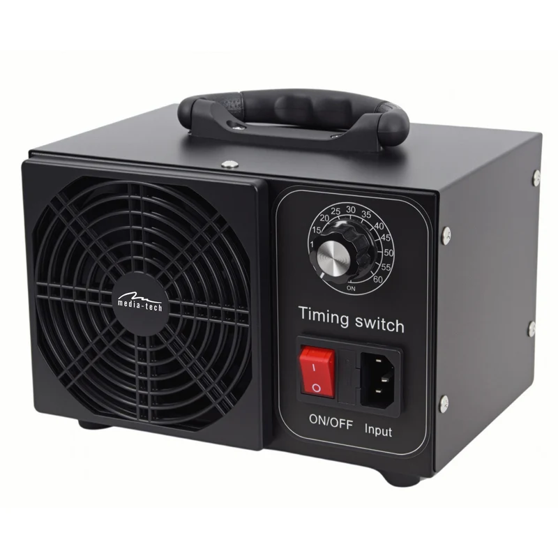 Ozonateur professionnel pour la désinfection et la purification de l'air, Mediatech, Débit d'ozone : 60 000 mg/h, minuterie, Puissance : 140 W, boîtier métallique