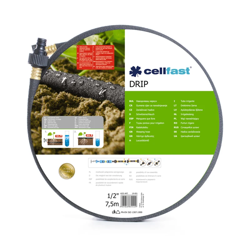 Watergasslang Cellfast Drip 1/2 "7,5 m - economische en precieze irrigatie van planten