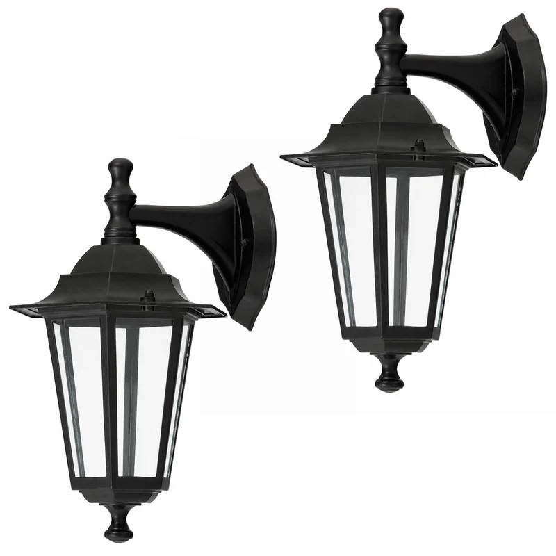 Rabalux wandlamp, voor buiten, IP43, E27, max. 60 W, zwart, Velence, 2 stuks
