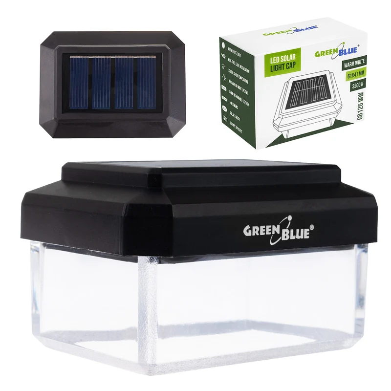 GreenBlue LED-zonnelamp voor paal, 60 x 40 mm, envelopvormige kap, 3200 K, GB125 WW
