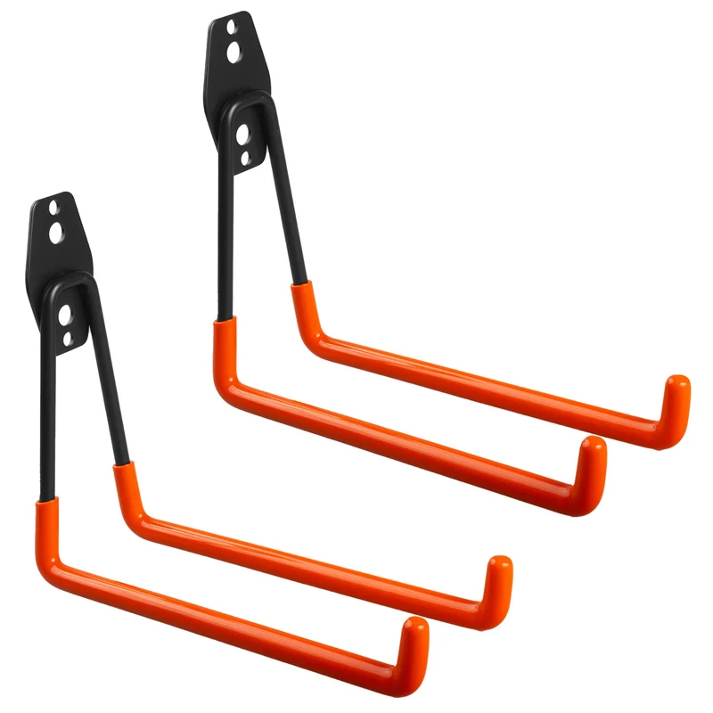 Maclean- Set van 2 stuks Garage wandsteun voor banden, tuingereedschap, ladder, slangen, fiets, max. belasting 25kg, MC-444