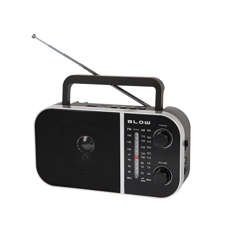 Radio analogique portable AM/FM RA6 alimentée par piles et secteur Blow