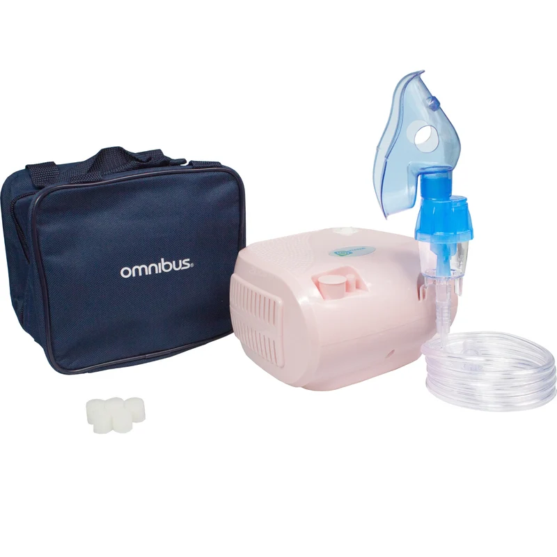 Inhalateur nébuliseur avec masques, tuyaux et filtres rose Omnibus BR-CN116B