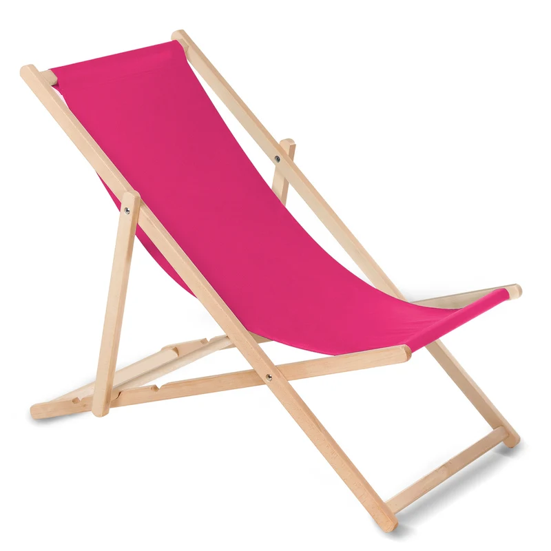 GreenBlue GB183 Houten ligstoel Beukenhout Drie verstelbare rugleuningposities Roze