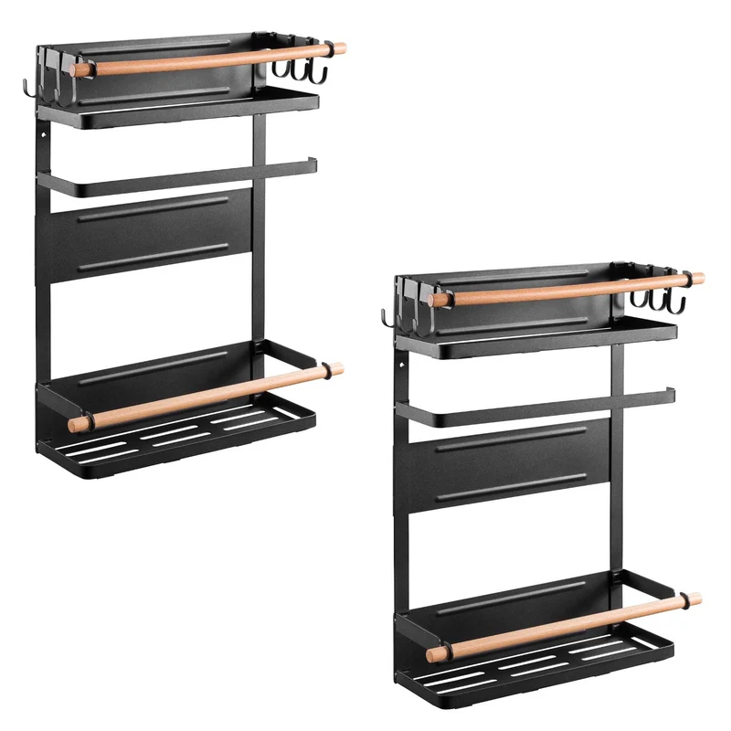 Tablette magnétique Maclean pour réfrigérateur/machine à laver, noir, 12kg max, MC-910, 2 pièces