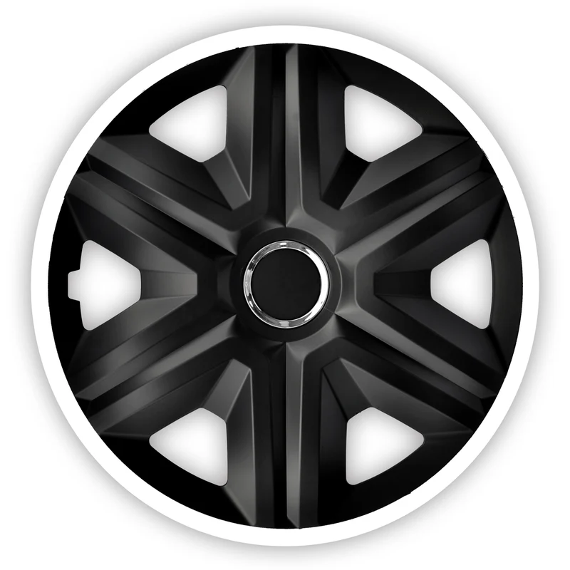 Enjoliveurs de roues noir- blanc 14 " lot de 4 pièces FAST LUX