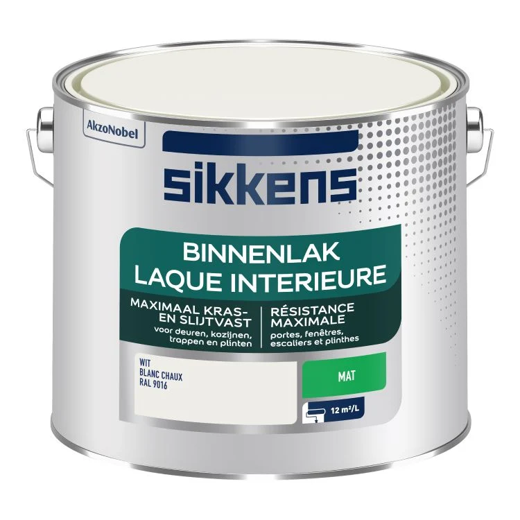 Sikkens lak mat RAL9016 fris wit 2,5L