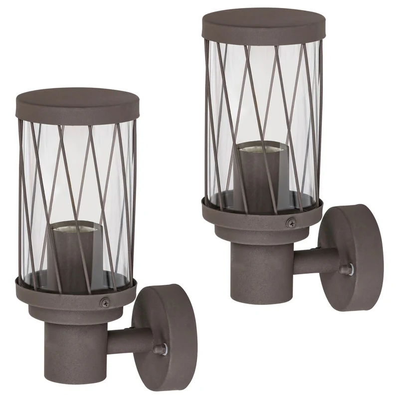 Rabalux Budapest buitenwandlamp, IP44, kleur bruin, E27-fitting, max. 40 W, 8888, 2 stuks