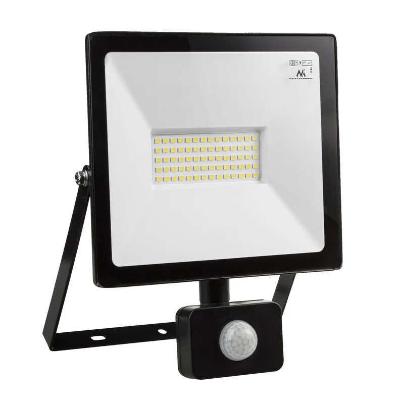 LED schijnwerper met Maclean bewegingssensor, slank 50W, 4000lm, warm wit (3000K), IP44, MCE650 WW PIR