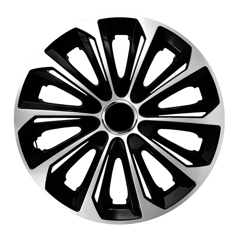 NRM - Stig Extra Wieldoppen 16" - Zilver & Zwart- set van 4 stuks - ABS / Duurzaam / Resistant