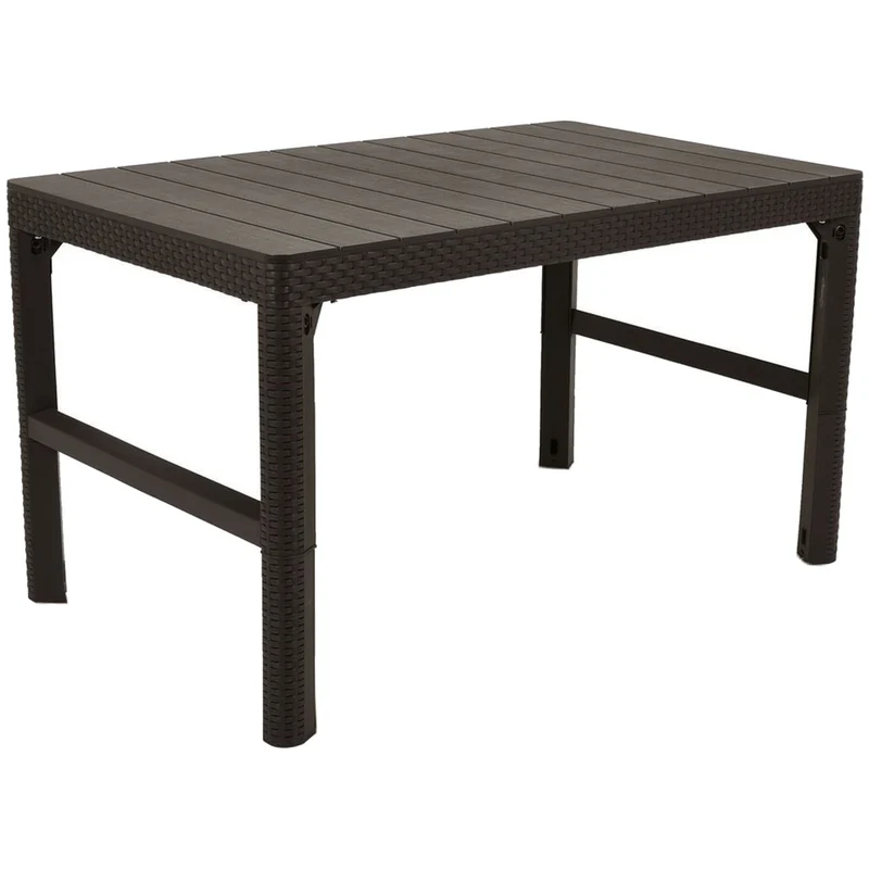 De Keter - Tuintafel met twee standen | Bestand tegen beschadiging en schadelijke weersomstandigheden - Rattan Lyon