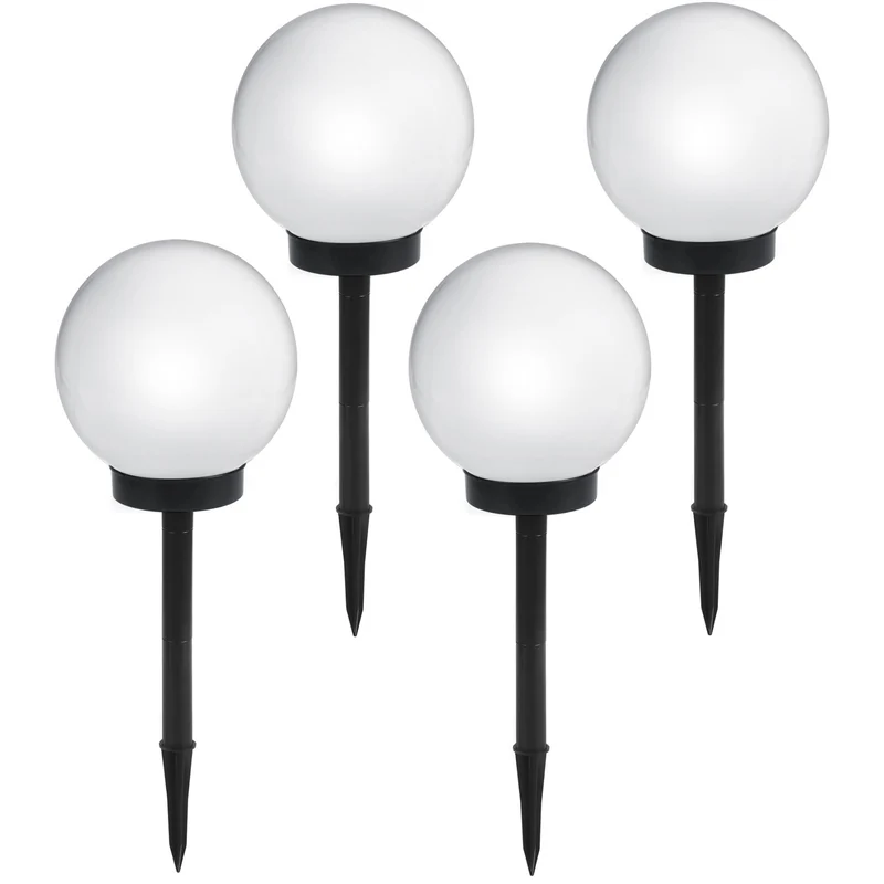 GreenBlue solarlamp, vrijstaand, tuin, bol 25x25x58cm, witte LED, GB166, 4 stuks