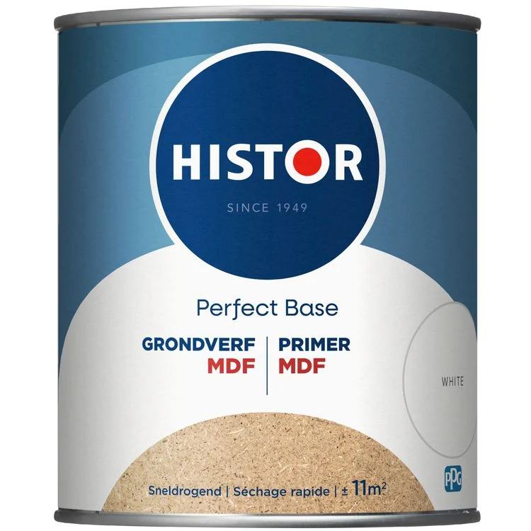 Histor Perfect Base grondverf MDF mat wit 750ml