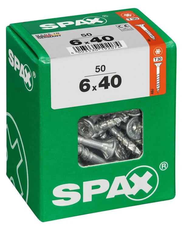 Spax schroef T-star plus verzonken kop 6x40mm 50st
