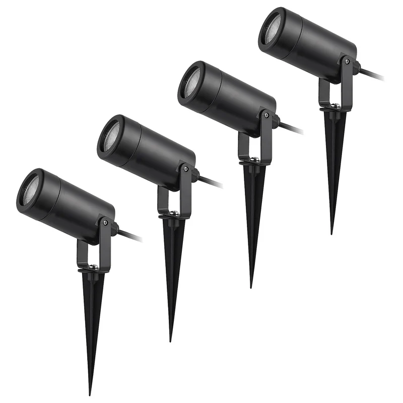 Lampe d'extérieur Rabalux Krobia, IP65, couleur noire, culot GU10, 4 W max., 7814, 4 pièces