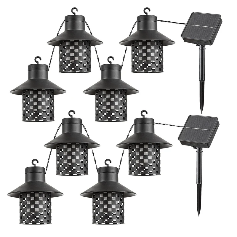Lampes solaires Rabalux, 4 luminaires, d'extérieur, IP44, noires, Ximpu, 2 lots