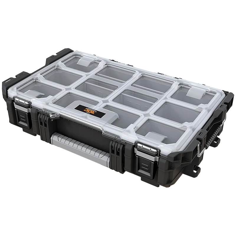 Keter ROC Pro Gear 1.0 gereedschapskoffer, inhoud meer dan 13 liter, doorzichtig en stevig deksel, afdichting tegen stof en water, metalen sluitingen, 257190