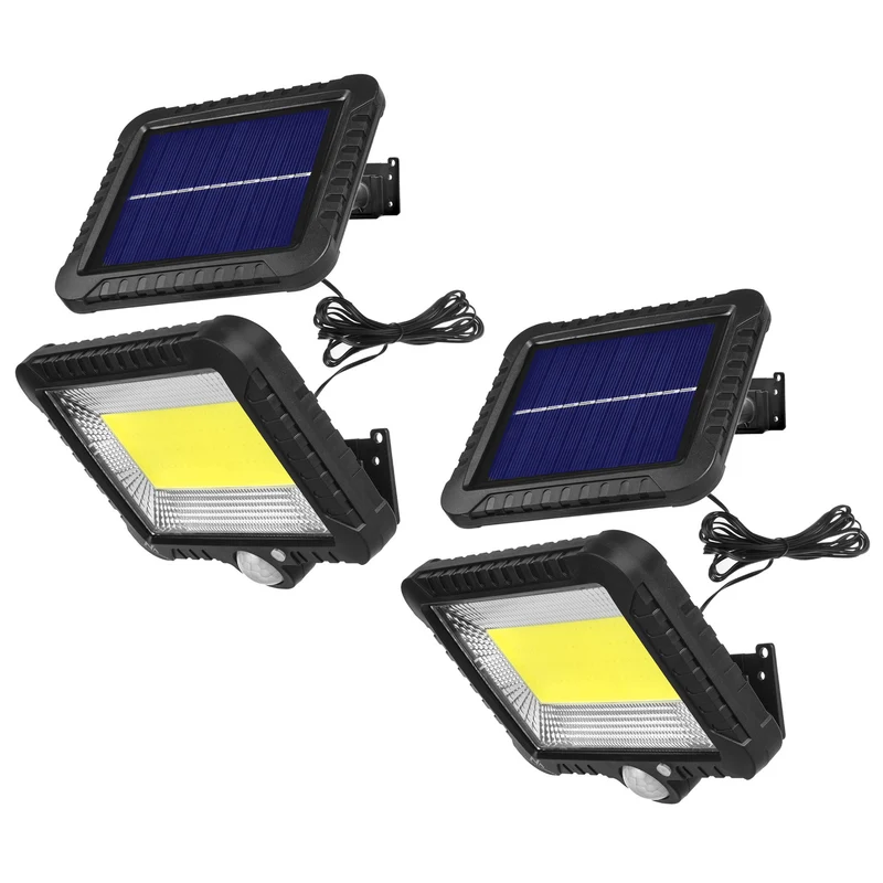 Projecteur solaire LED avec détecteur de mouvement Maclean, IP44, 5 W, 400 lm, 6000 K, batterie lithium 1300 mAh, 5,5 V CC MCE438, 2 pièces