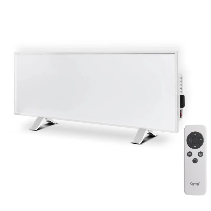 Chauffage infrarouge Cronos, 330W, blanc, anti-allergique, ultra-mince, surface mate, chauffe une surface jusqu'à 12m2, Synthelith PRO CRP-330TWP Blanc