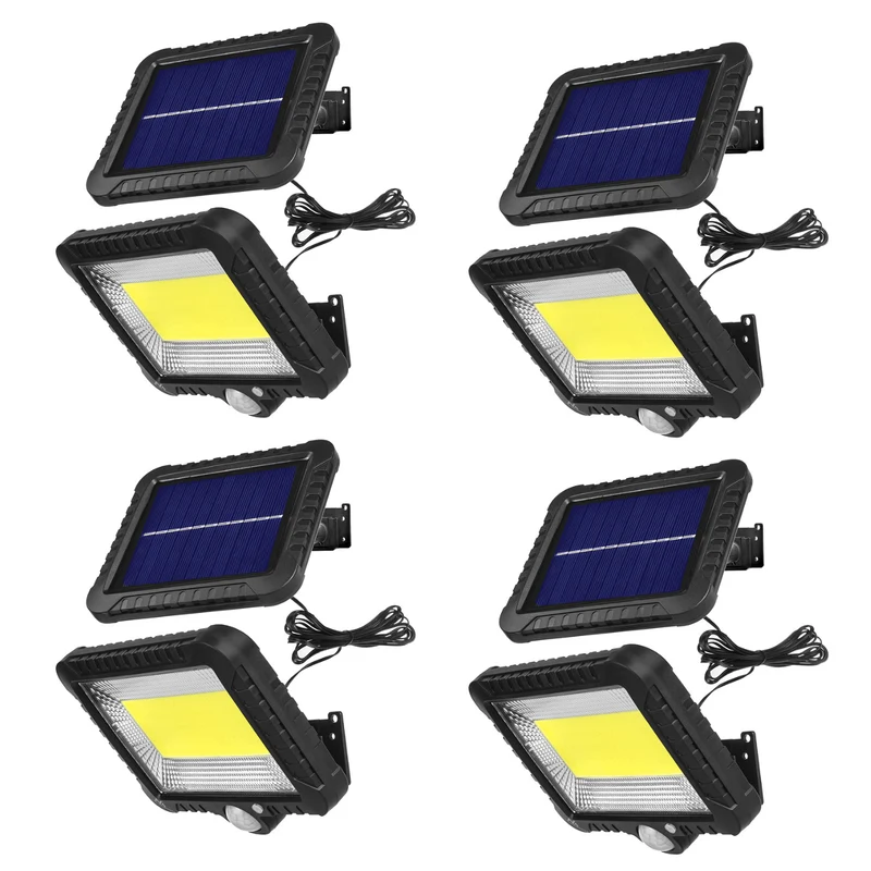 Solar LED-schijnwerper met bewegingssensor Maclean, IP44, 5W, 400lm, 6000K, lithiumbatterij 1300 mAh, 5,5V DC MCE438, 4 stuks