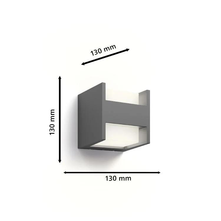 Philips LED wandbuitenlamp Arbour 3,8W antraciet
