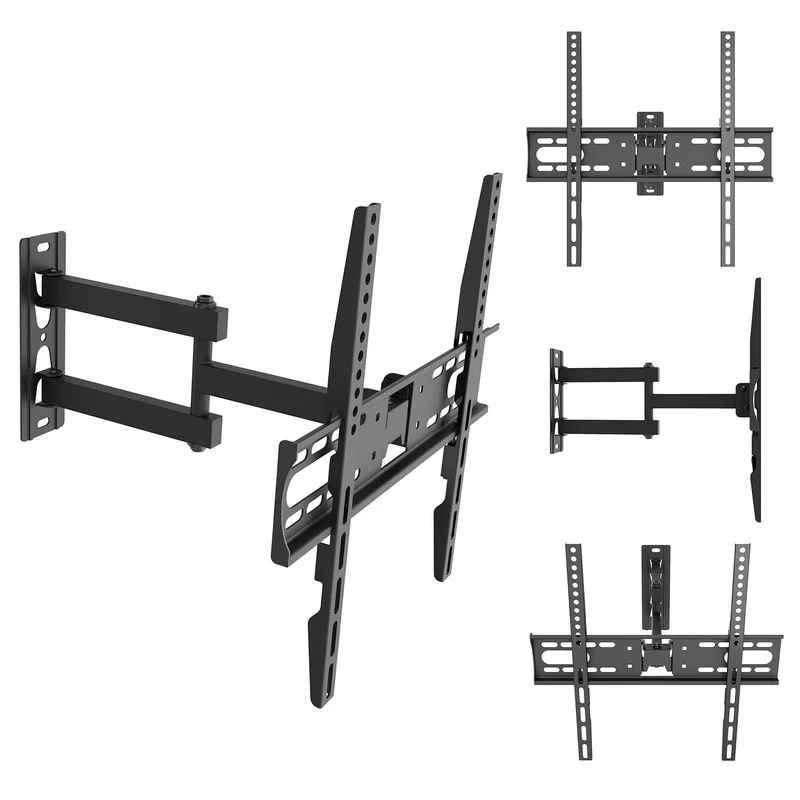 Maclean tv-beugel/hanger, max. VESA 400x400, 32-55", tot 30 kg, zwart, kantelbaar +2°~-10° en draaibaar +90°~-90°, MC-191