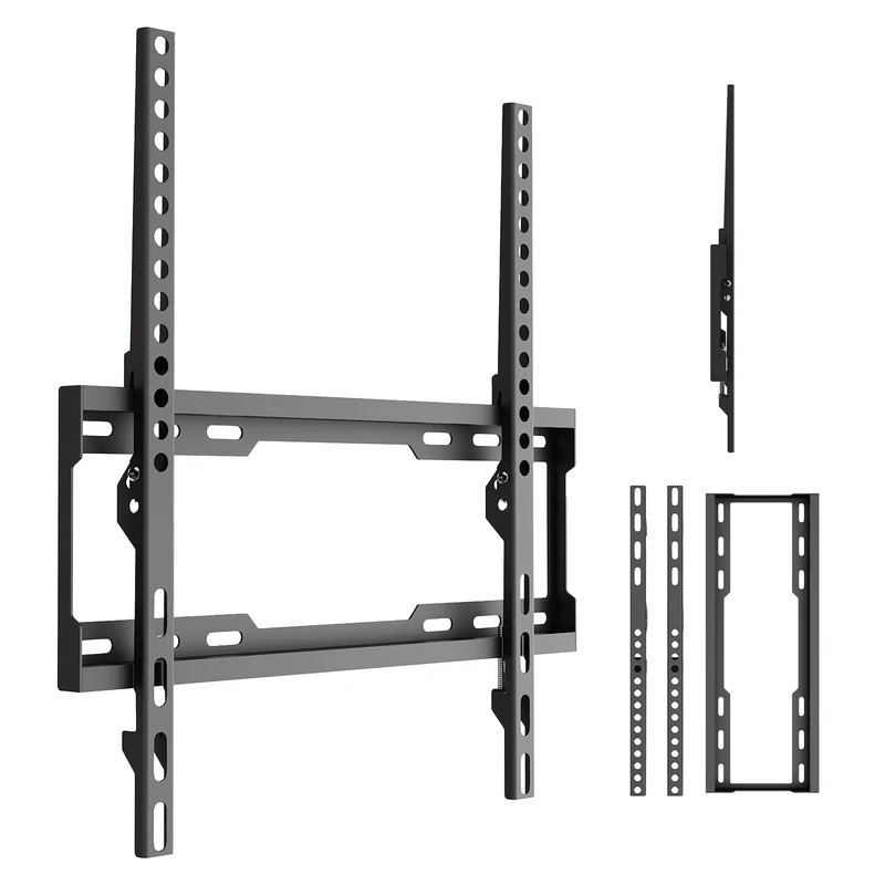 Support / fixation pour téléviseur Maclean, VESA max. 400 x 400, 32-75", jusqu'à 45 kg, noir, réglage de l'inclinaison 0°~-8°, MC-187