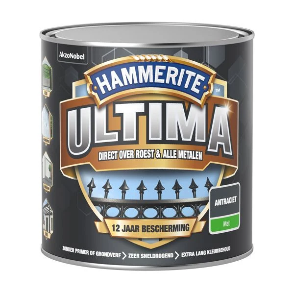 Hammerite Ultima metaallak mat antraciet 250ml