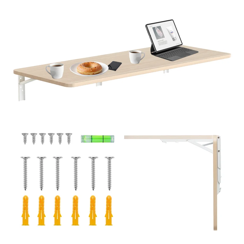 Maclean Vouwplank / tafelblad, lichte houtkleur, 100x40cm, max. 50 kg, MC-128 WD