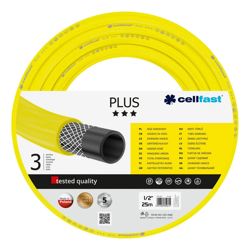 Tuyau d'arrosage de jardin Cellfast Plus 1/2'' 25m 3 couches