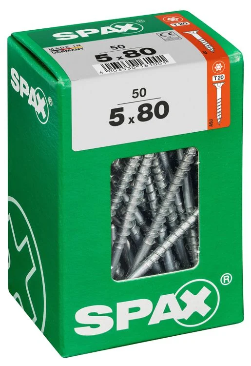 Spax schroef T-star plus verzonken kop 5x80mm 50st