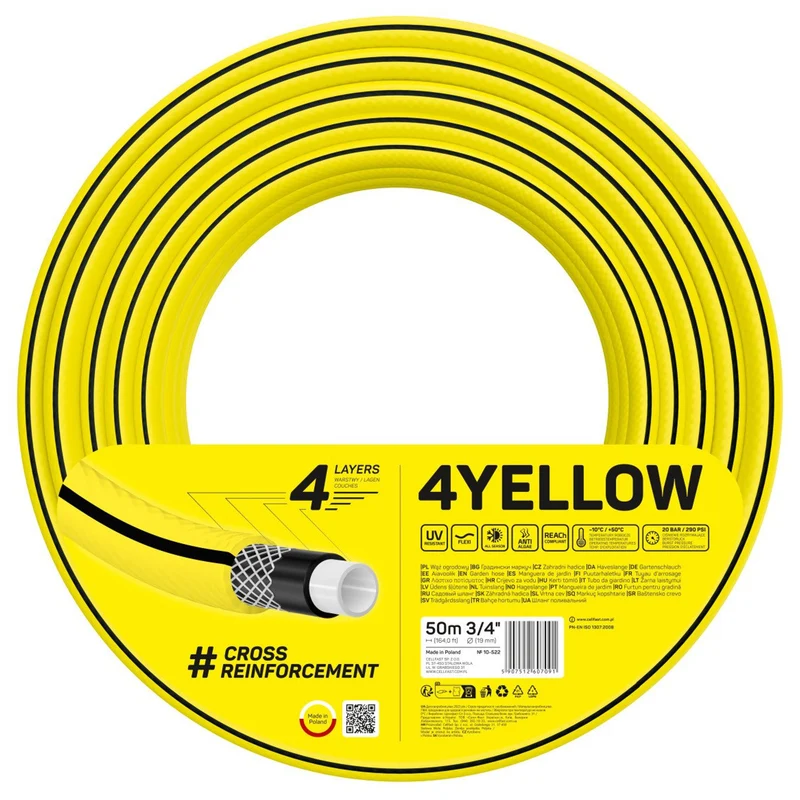 CELLFAST 4YELLOW tuyau d'arrosage 10-522 3/4" 50m 4 plis
