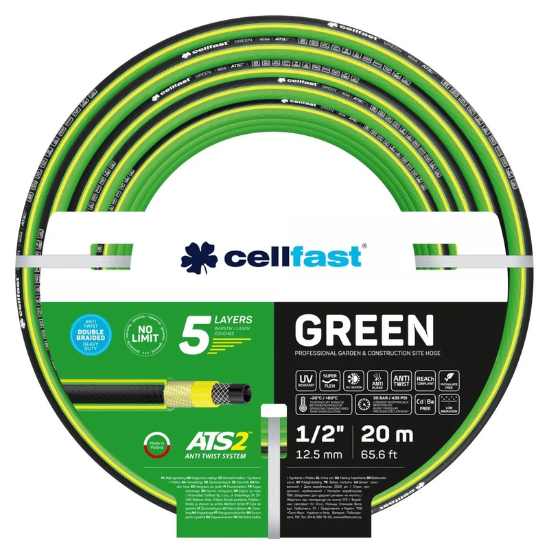 Tuyau d'arrosage CELLFAST GREEN ATS2 15-102 1/2" 20m 5 couches