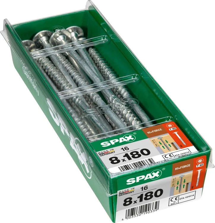 Spax HI.Force schroef T-star plus discuskop 8x180mm 16st