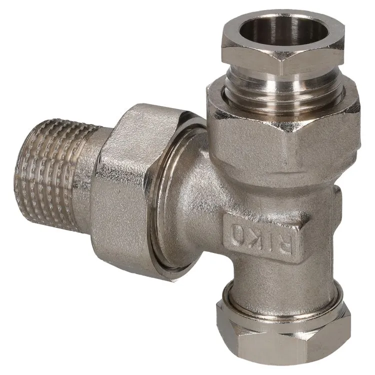 Sanivesk radiator voetventiel haaks zilver 1/2"x15mm