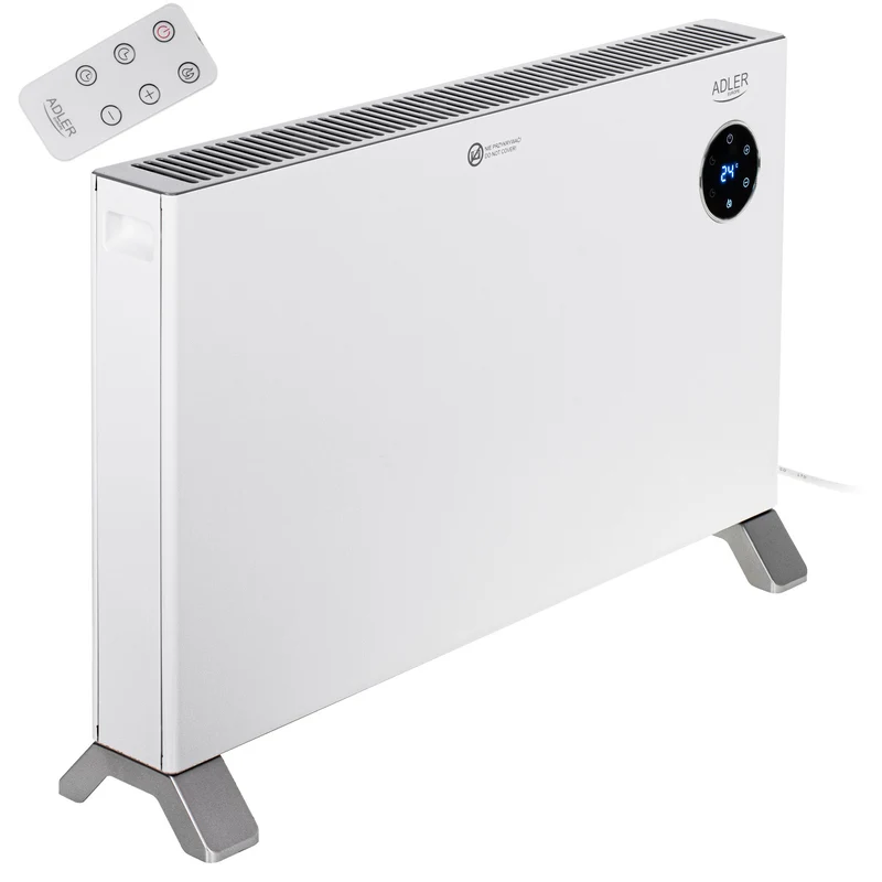 Radiateur convecteur Adler, affichage LED, télécommande, 3 niveaux de chauffage, thermostat, max 2000W, AD 7752