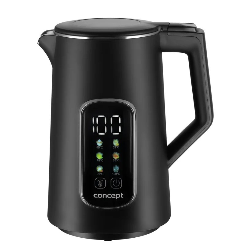 Concept waterkoker, 1,7L, temperatuurregeling, LED-scherm, Cool touch-oppervlak, waterpeilindicator, RK3385