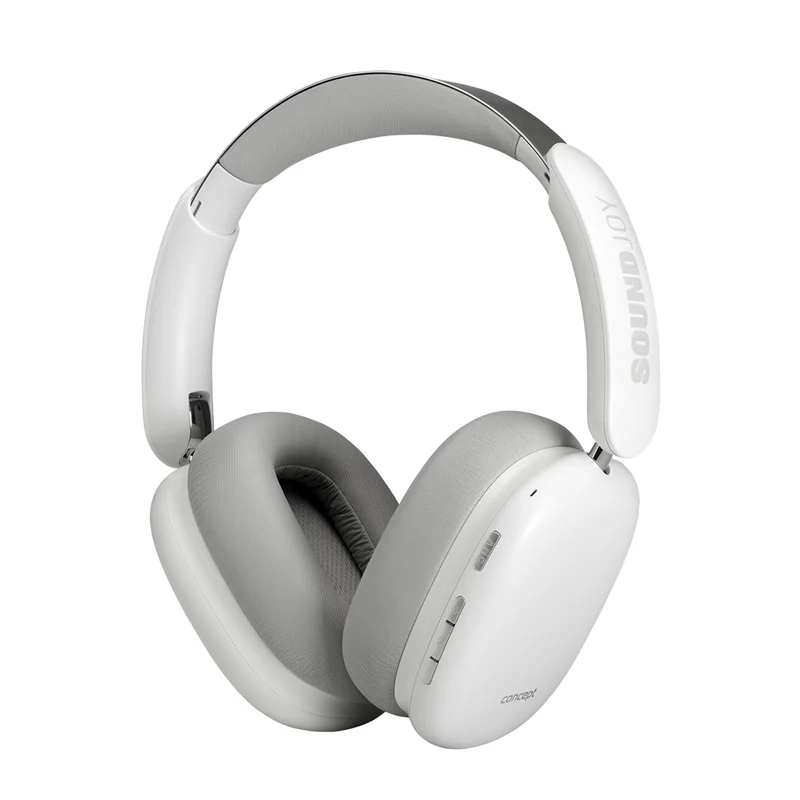 Concept SoundJoy draadloze hoofdtelefoon voor in de oren, tot 70 uur afspeeltijd, Bluetooth 5.4, snel opladen, actieve ruisonderdrukking tot 33 dB, wit, HS4061