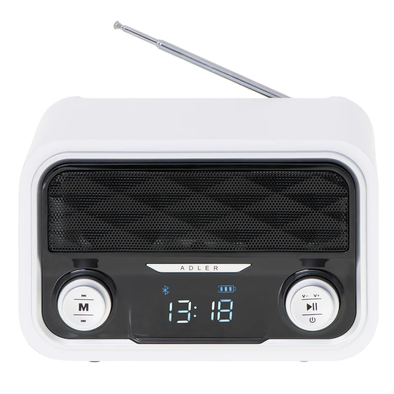 Radio FM Bluetooth 1800 mAh SD USB MP3 AUX LCD Adler AD 1185