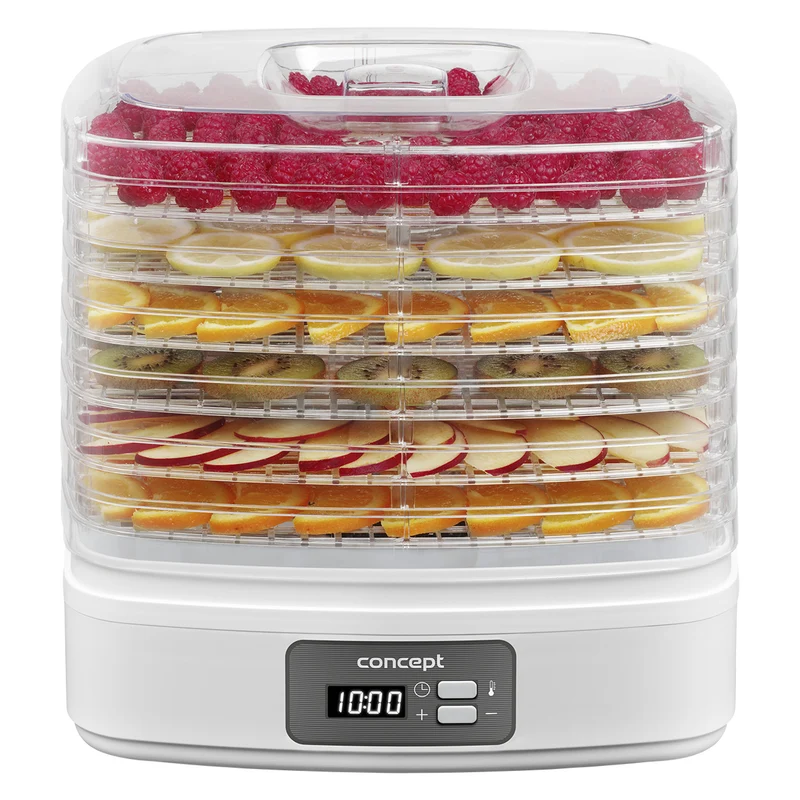 Paddenstoelen-, fruit- en kruidendroger Concept, 260W, 6 zeven, timer, SO2080