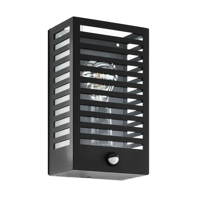 Eglo LED buitenlamp Alamonte 3 met sensor staal, glas 60W zwart