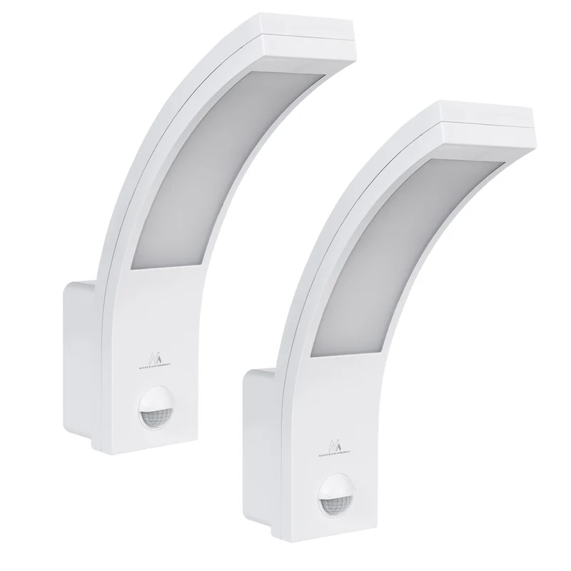 Maclean LED-bewegingssensorlamp, PIR-bewegingssensor, wit, 10W, IP54, 750lm, neutraal wit (4000K) MCE244 W