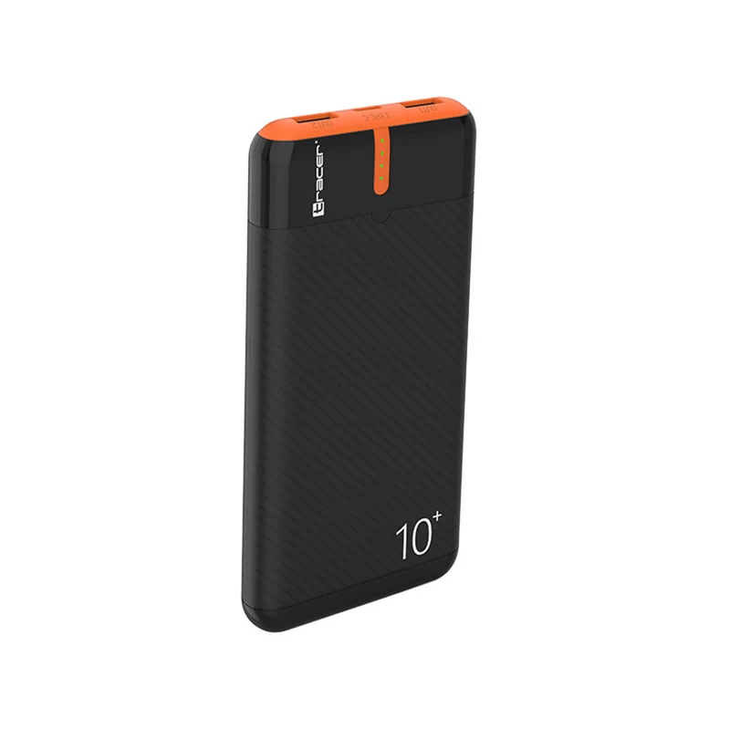 Tracer Powerbank, 10000 mAh, zwart en oranje, USB C, 2A, EnerGo