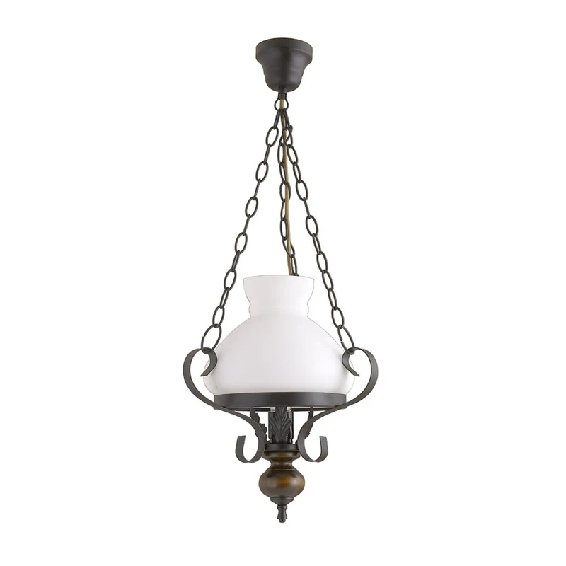 RABALUX PETRONEL kroonluchter hanglamp 7076 metaal hout glas