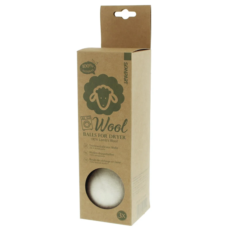Scanpart wasdrogerballen van wol - Droogballen - Wasdroogballen - Droogtrommelballen - 3 stuks